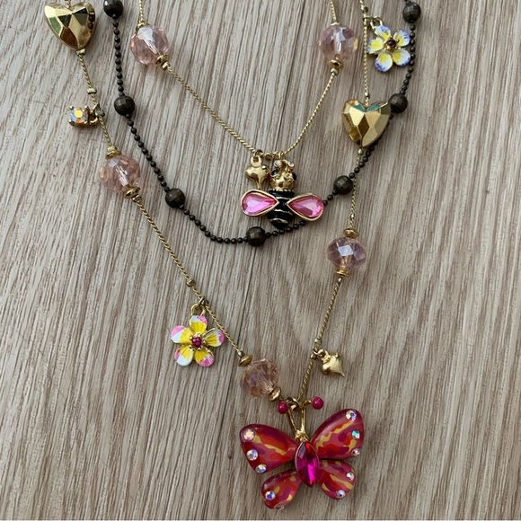 Betsey Johnson Jewelry - Betsey Johnson vintage y2k butterfly rhinestone multi chain necklace